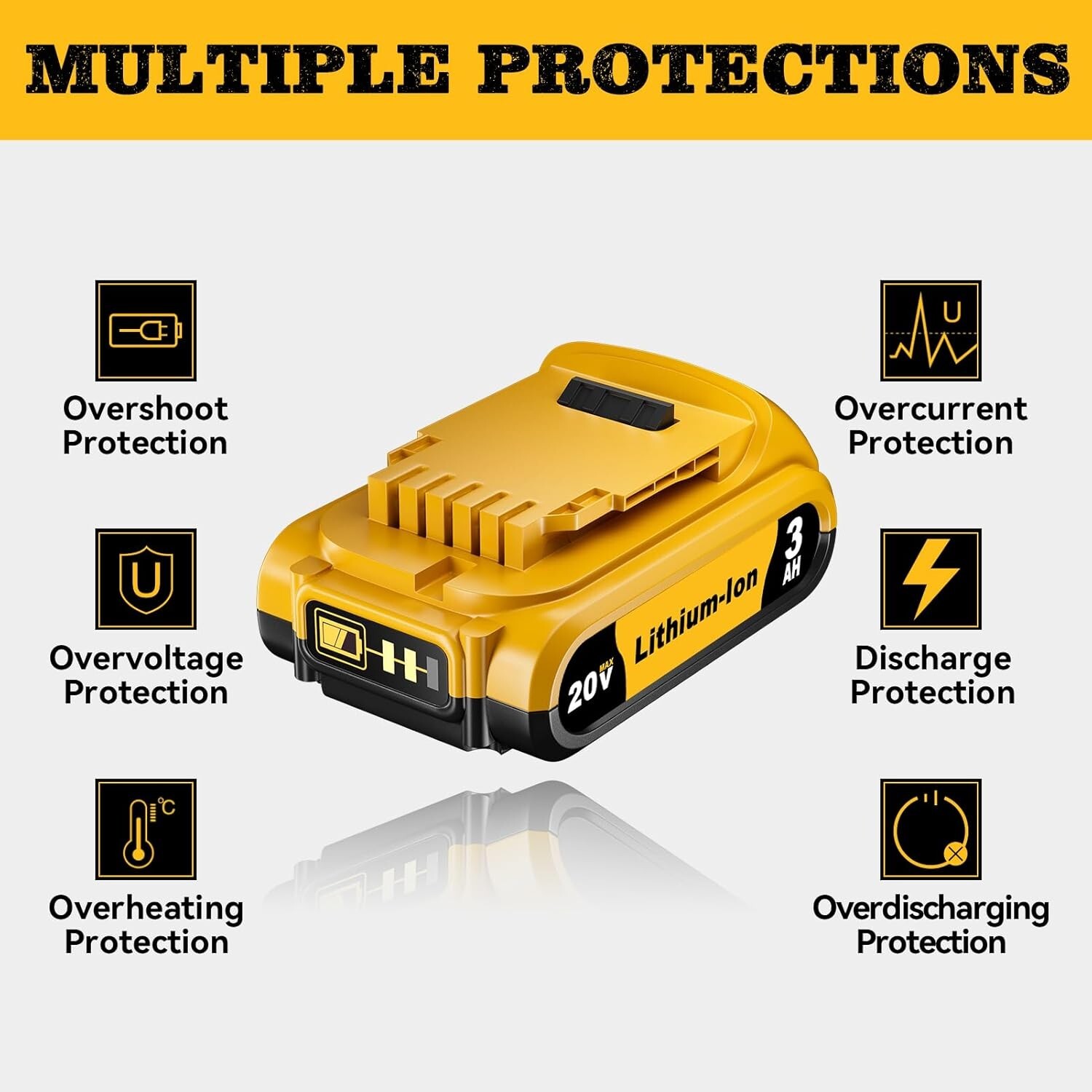 2PACK 10PACK For DeWALT DCB210-2 20V MAX XR 10.0 AH Lithium-Ion Battery DCB210