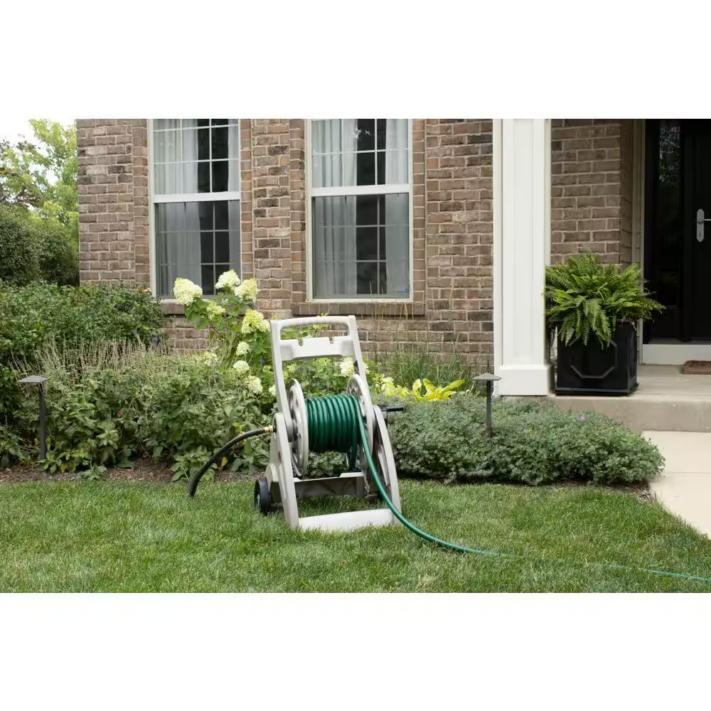 175 ft Hose Mobile Hose Storage Cart Water Hose Pipe Reel Holder Stand Garden