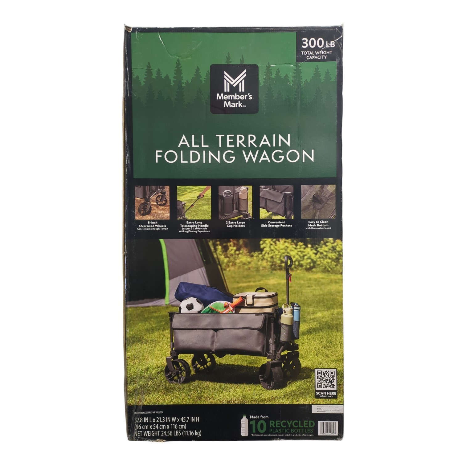 Member’s Mark All Terrain Folding Wagon, 300LBS Capacity, Grey
