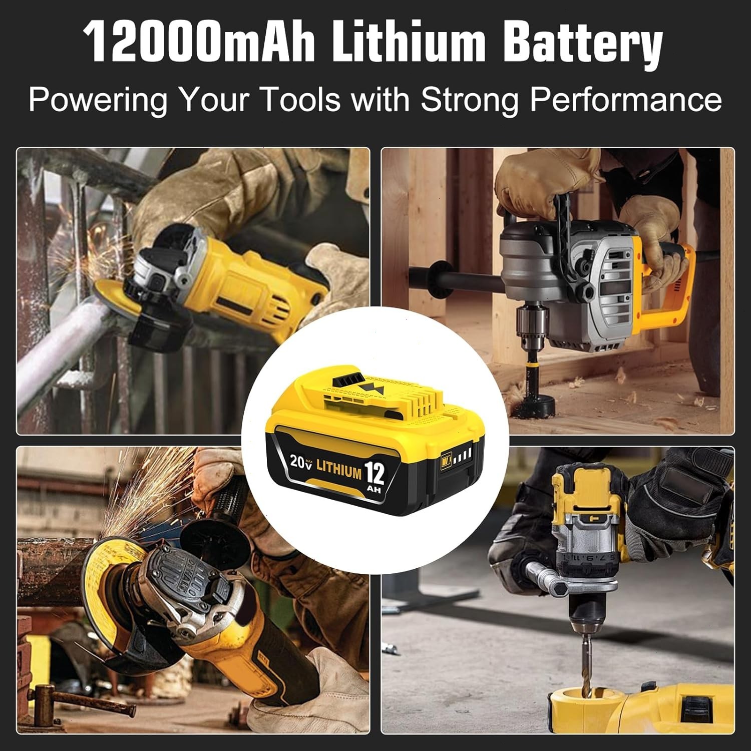2Pack 12.0AH For DeWalt 20V 20 Volt Max XR Lithium Ion Battery DCB206-2 DCB205-2