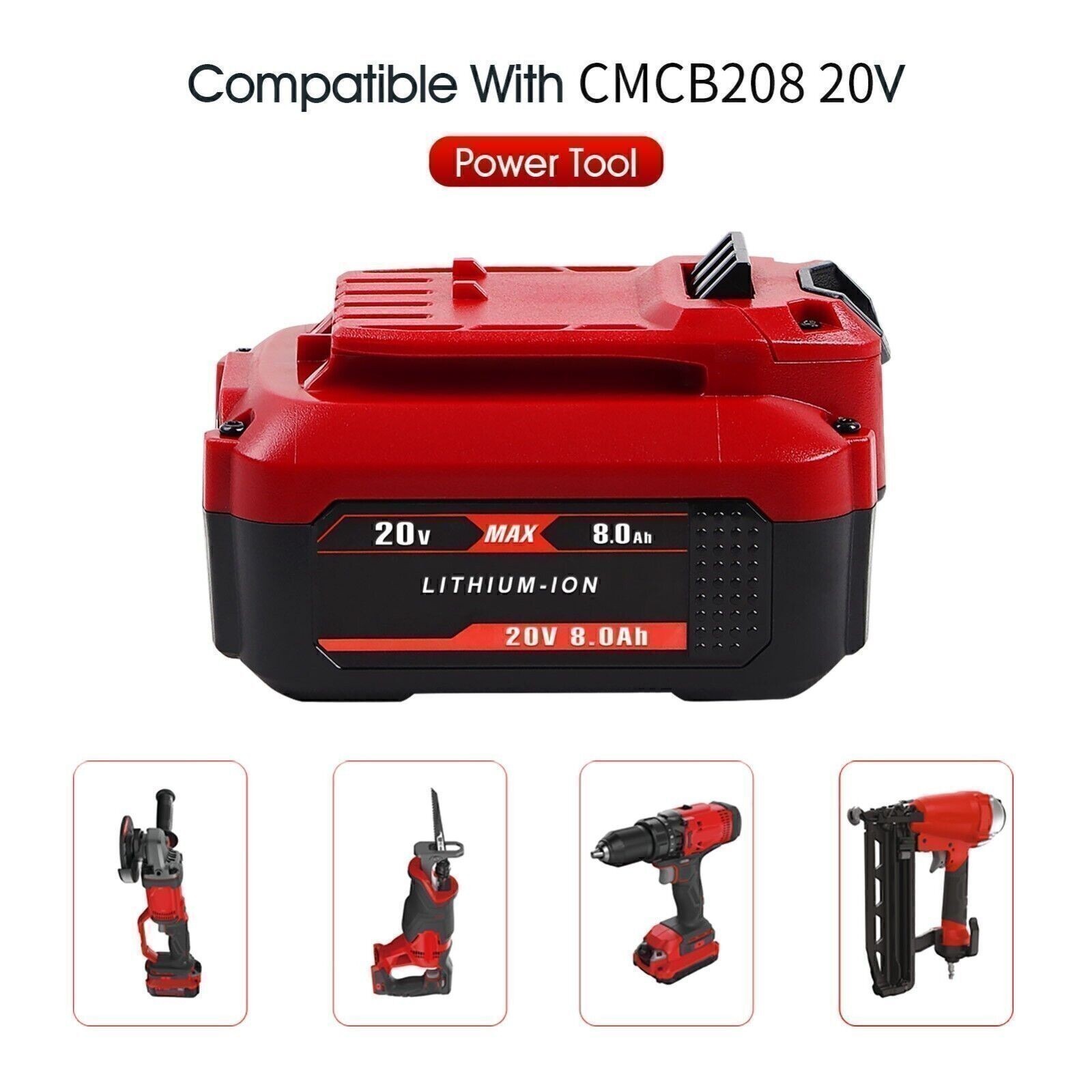 8.0Ah For Craftsman V20 20V MAX Lithium Battery CMCB205 CMCB204 CMCB202 Battery
