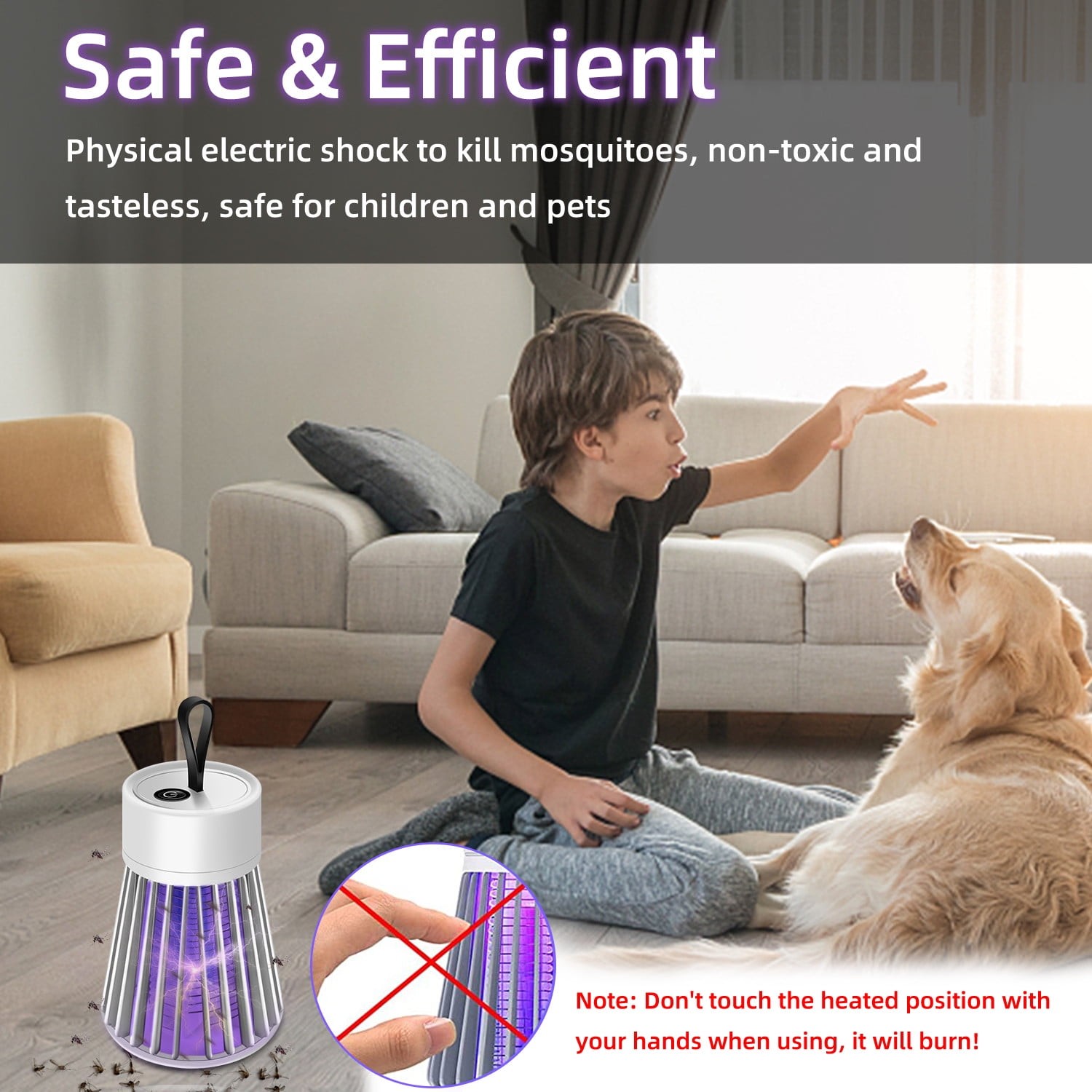 Bug Zapper Indoor Outdoor Electric Insert Killer Fly Mosquito Trap Light, White