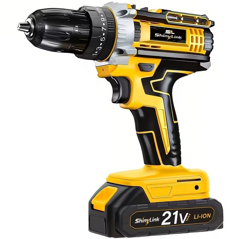 21V Cordless Drill Set 136pcs Electric Drill Driver Tool Kit 2 Batteries w/ Box
