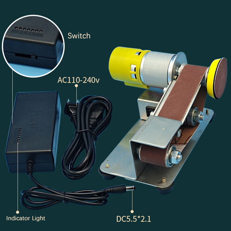 Mini Electric Belt Sander DIY Polishing Grinding Machine Cutter Edges Sharpener