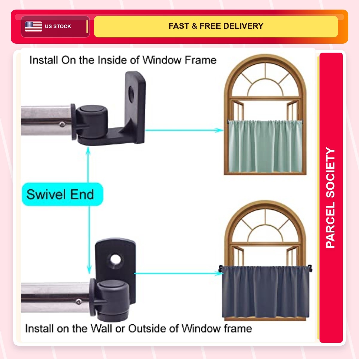 Type A Adjustable Lightweight Black-2 1.0 Count 16 39.5 Swivel End Window Sash