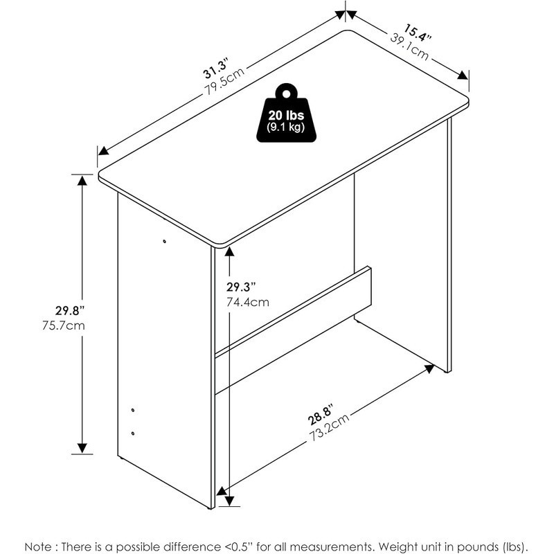 Compact Minimalist Computer Desk Space Saving Simple Design Home Office Study US