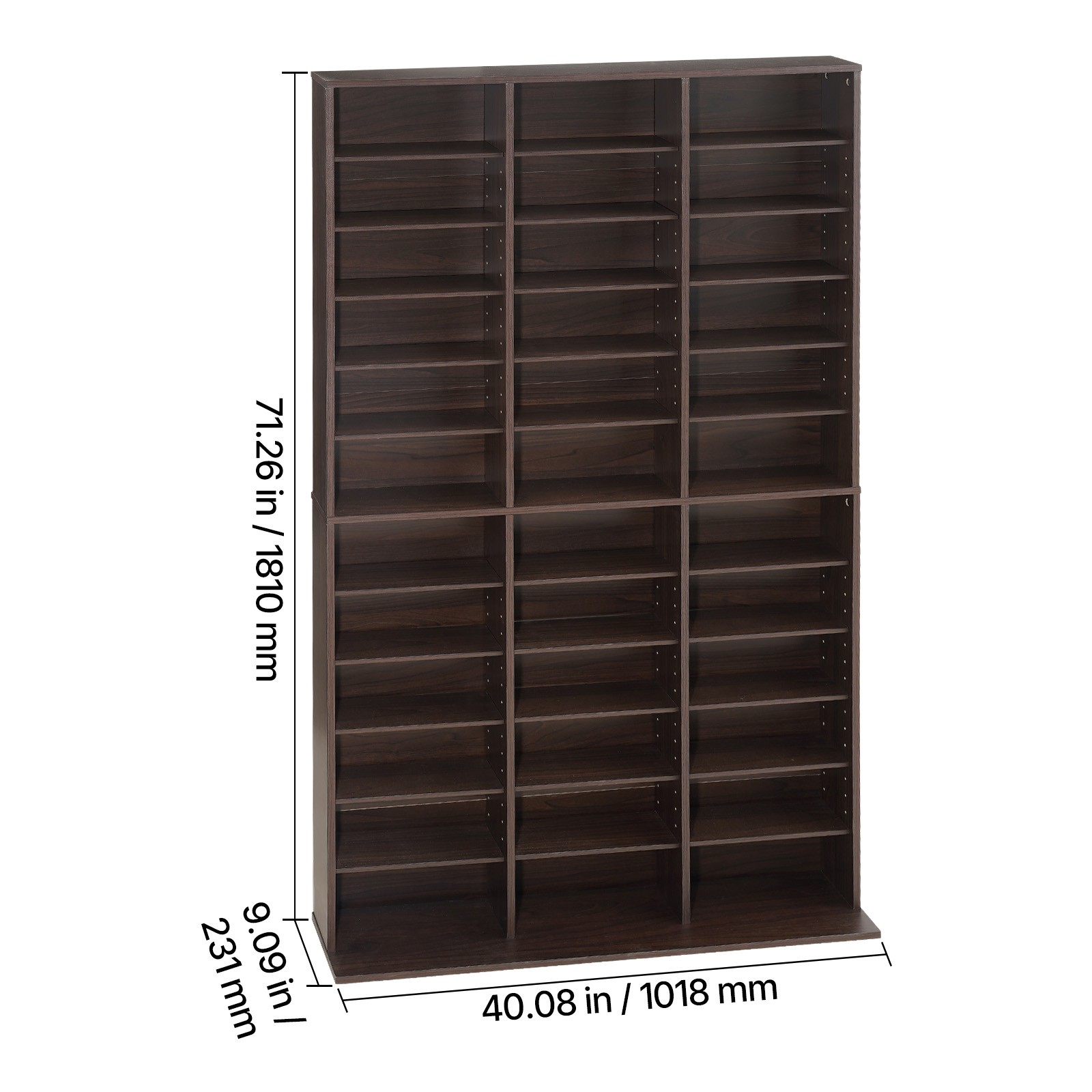 Uimoso 12-Tier Media Storage Cabinet with 36 DVD Organizer Compartments