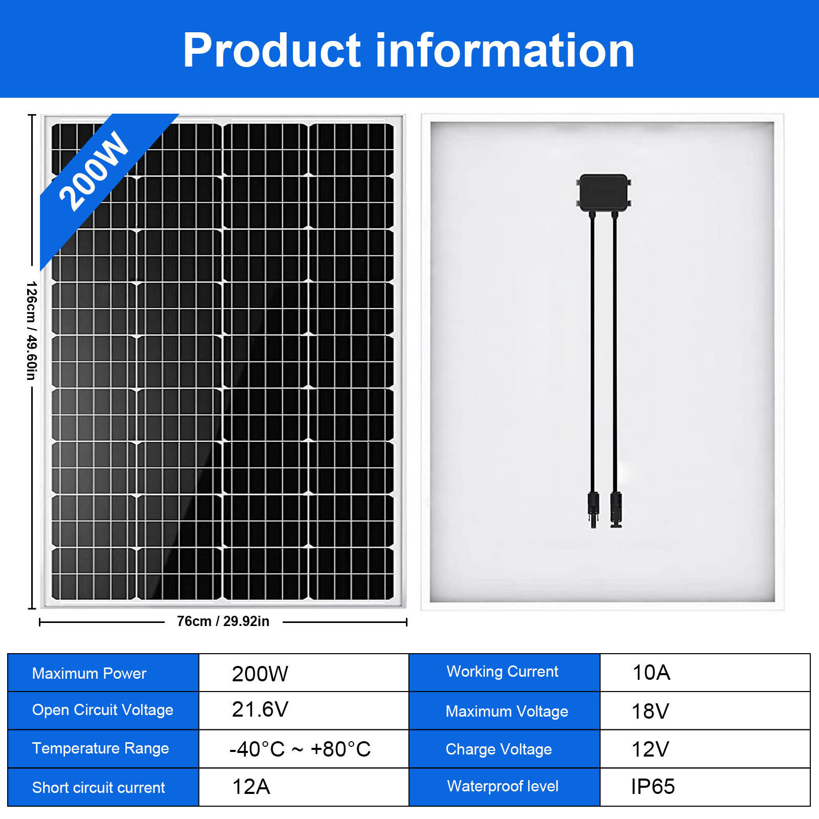 Solar Panel Kit 1000W 12V Off Grid RV with Battery and Controller Home Boat