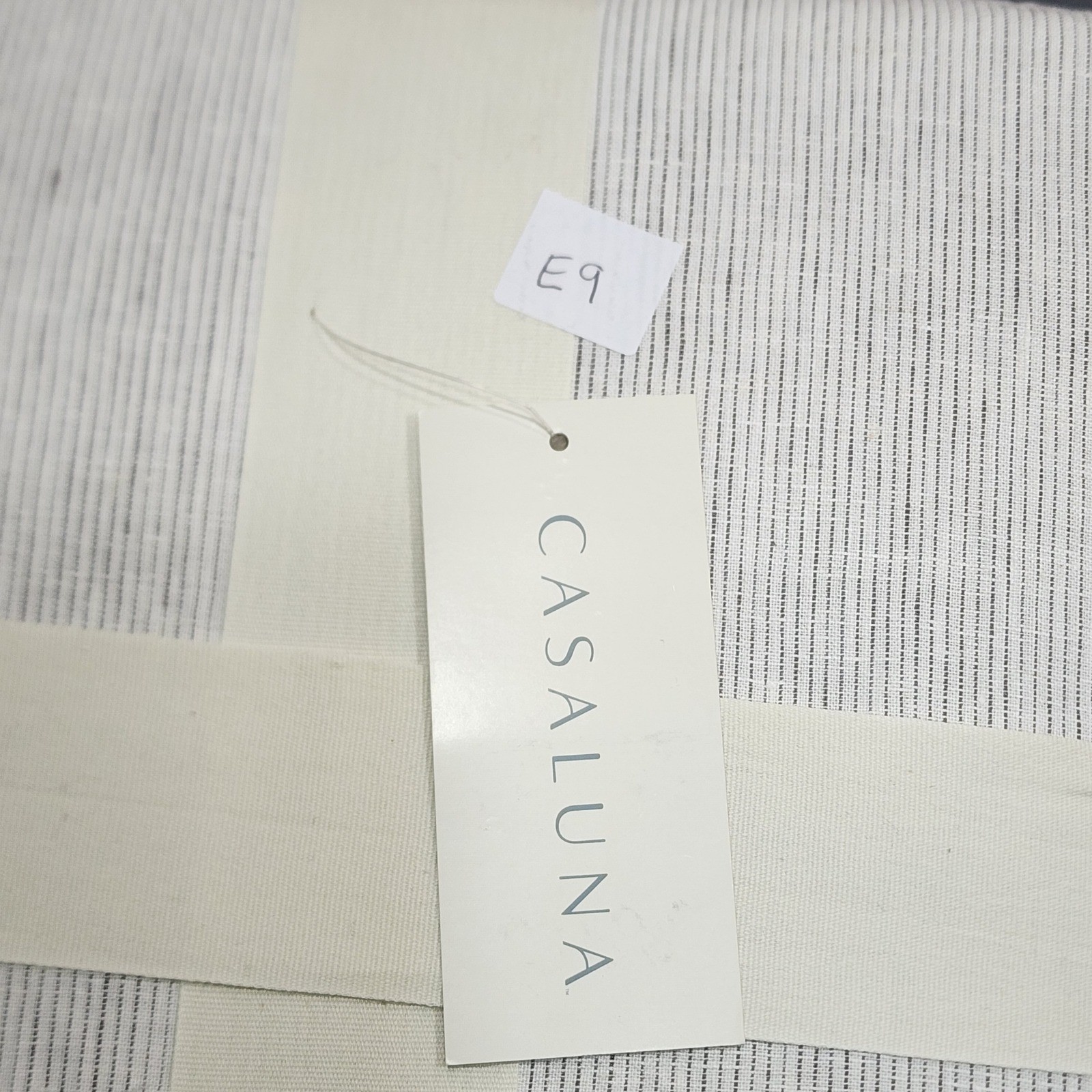Casaluna 100% Linen 3pc Full Queen Duvet Cover Set White Gray Pinstripe