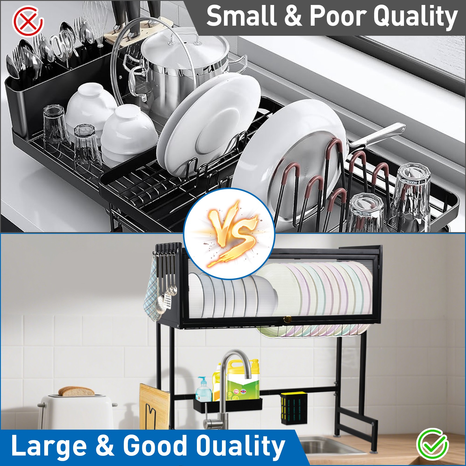 Dish Drying Rack Large Over The Sink Dish Drainer Drying Rack Kitchen Organizers