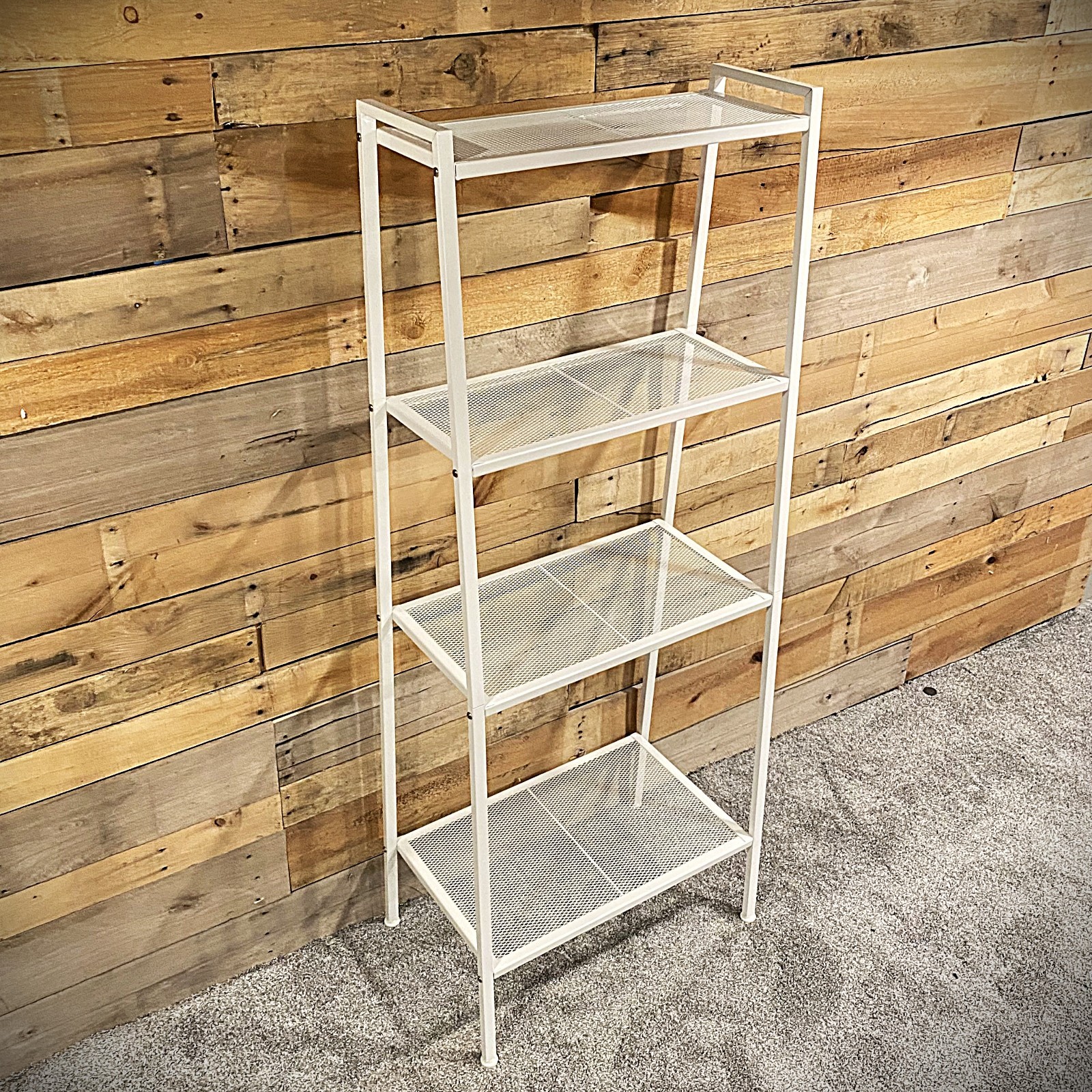 Large White 4-Tier Metal Storage Organization Shelf 58 Inches Tall, Carbon Steel