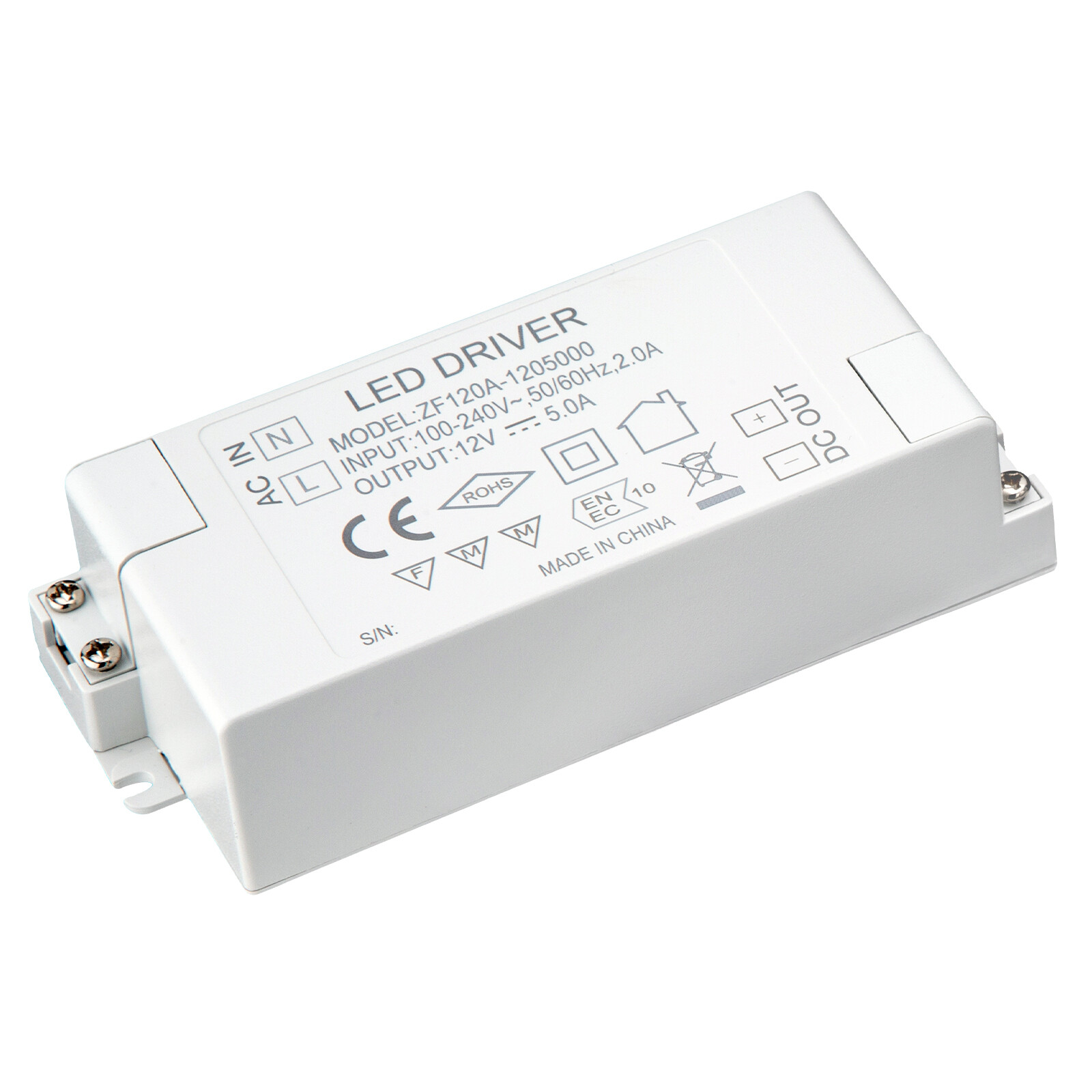 AC 110V to DC 12V 24W/60W Transformer Power Supply LED Driver Adapter Universal