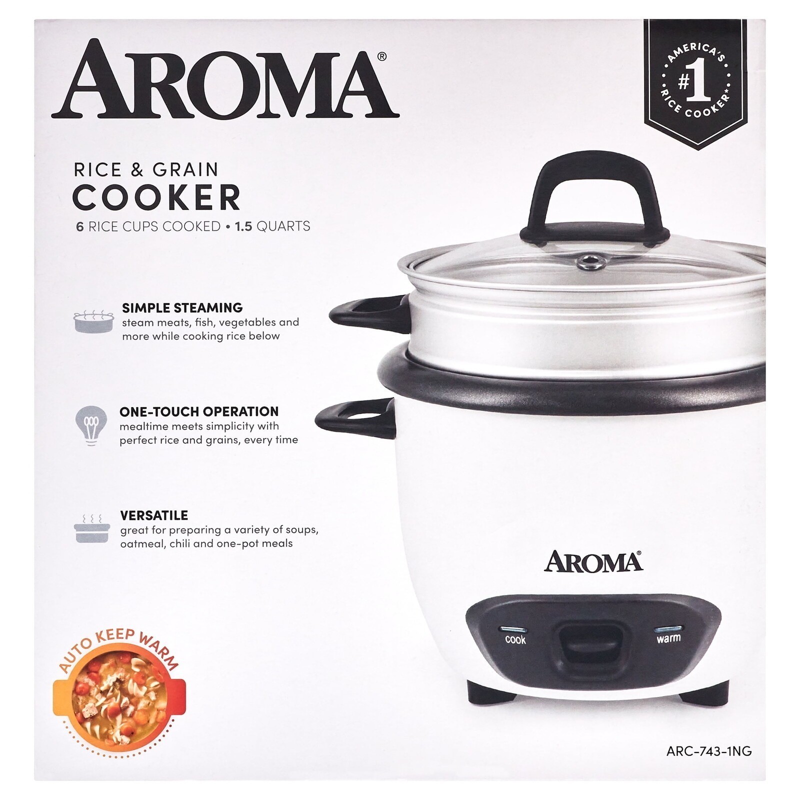 1.5Qt. Rice & Grain Cooker Nonstick Interior Dishwasher Safe Parts Simple New