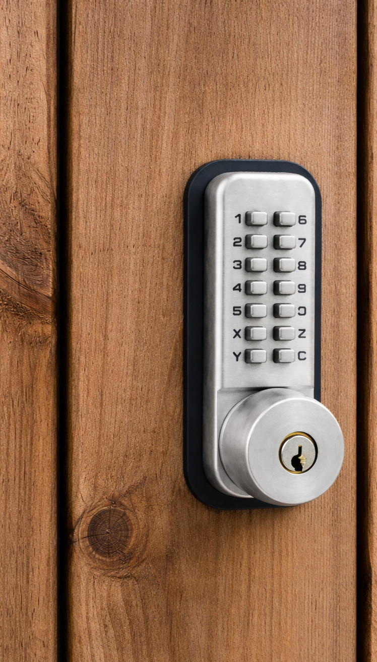 All Weather Mechanical Keyless Deadbolt Door Lock – Satin Nickel