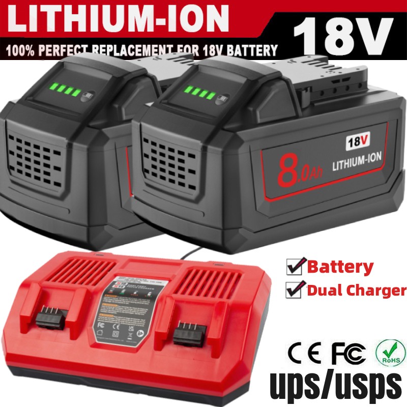 PACK For Milwaukee for M18 8.0AH Battery Lithium Extended Capacity 48-11-1860