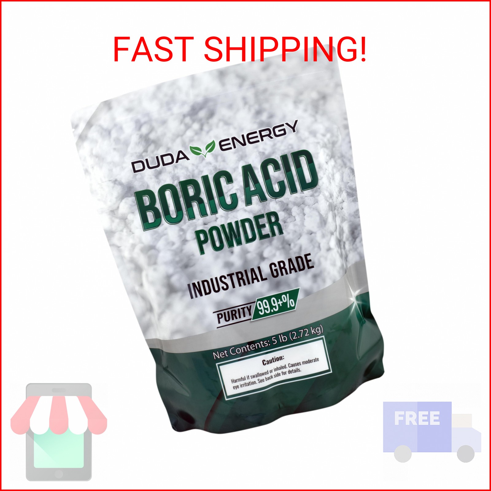 Duda Energy – borp5f borp5 Fine Powder Boric Acid H3BO3 99, 5 lb.