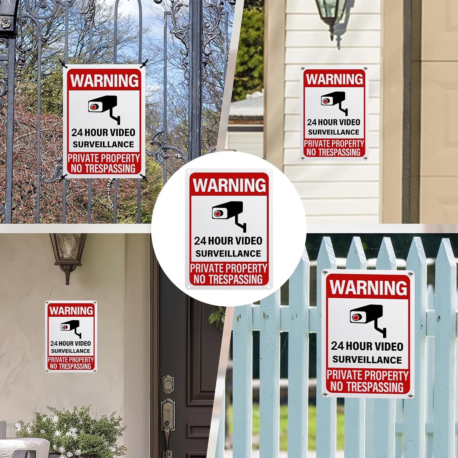 UV Printed 10×7 Inch Security Sign – 24/7 Surveillance, Aluminum Construction