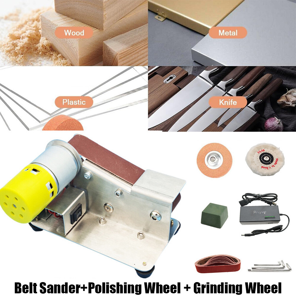 Mini Electric Grinder Belt Sander Polishing Grinding Knife DIY Sharpener Machine