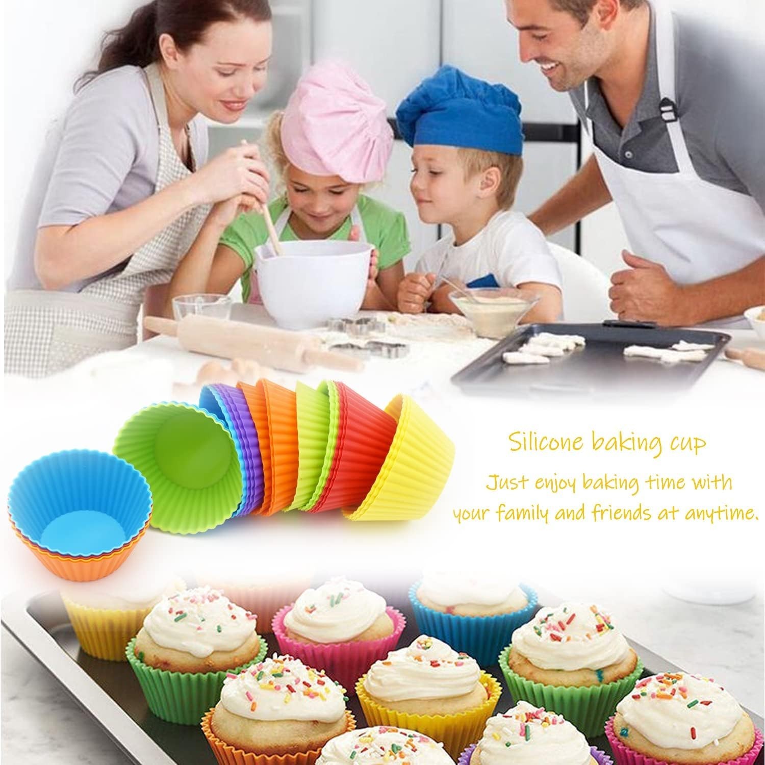 Reusable Silicone Muffin Cups – Easy Clean Non-Stick Bakeware Set