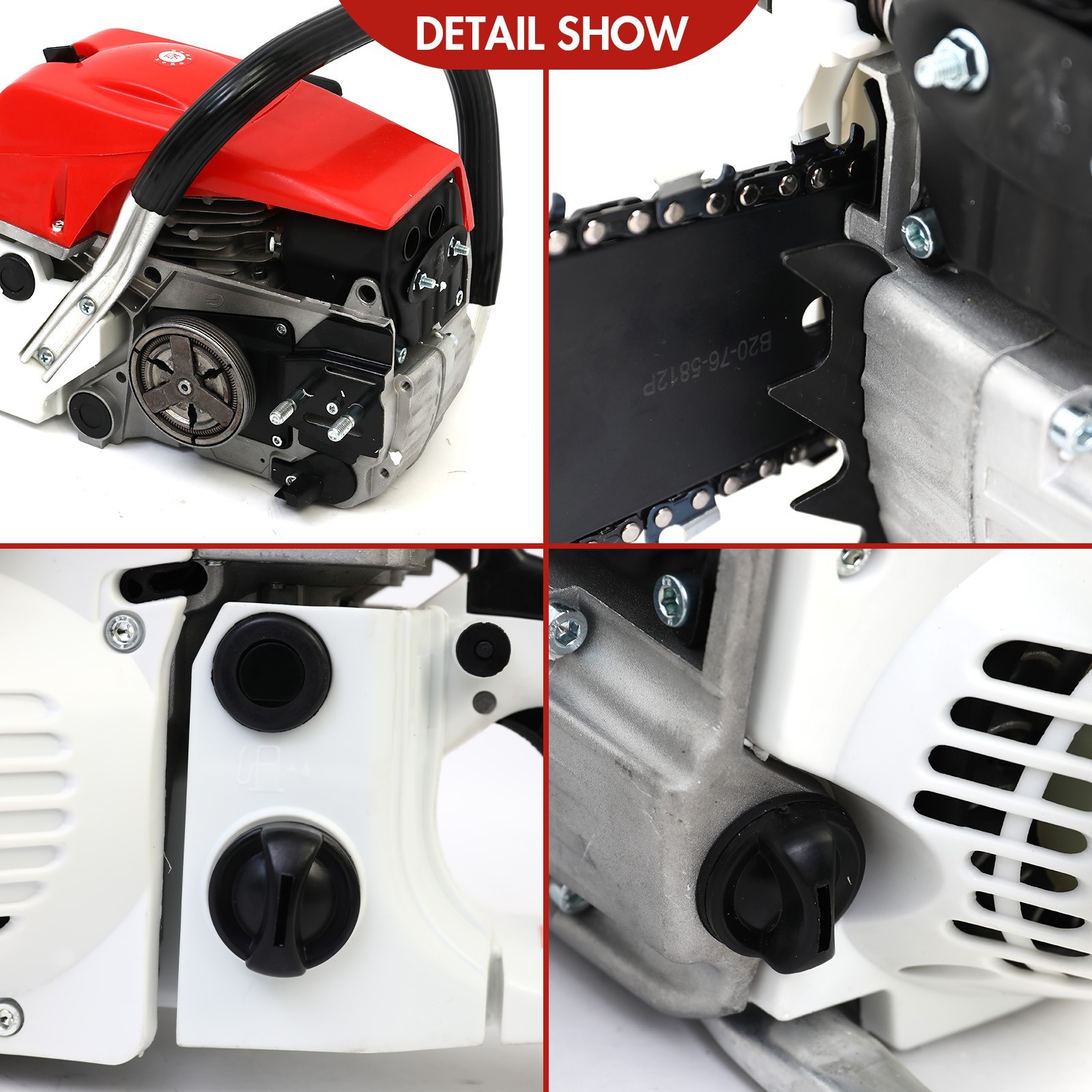 2-Stroke Gasoline Chainsaw 52 CC 20″ Bar Power Engine Wood Cutting Gas Chain Saw
