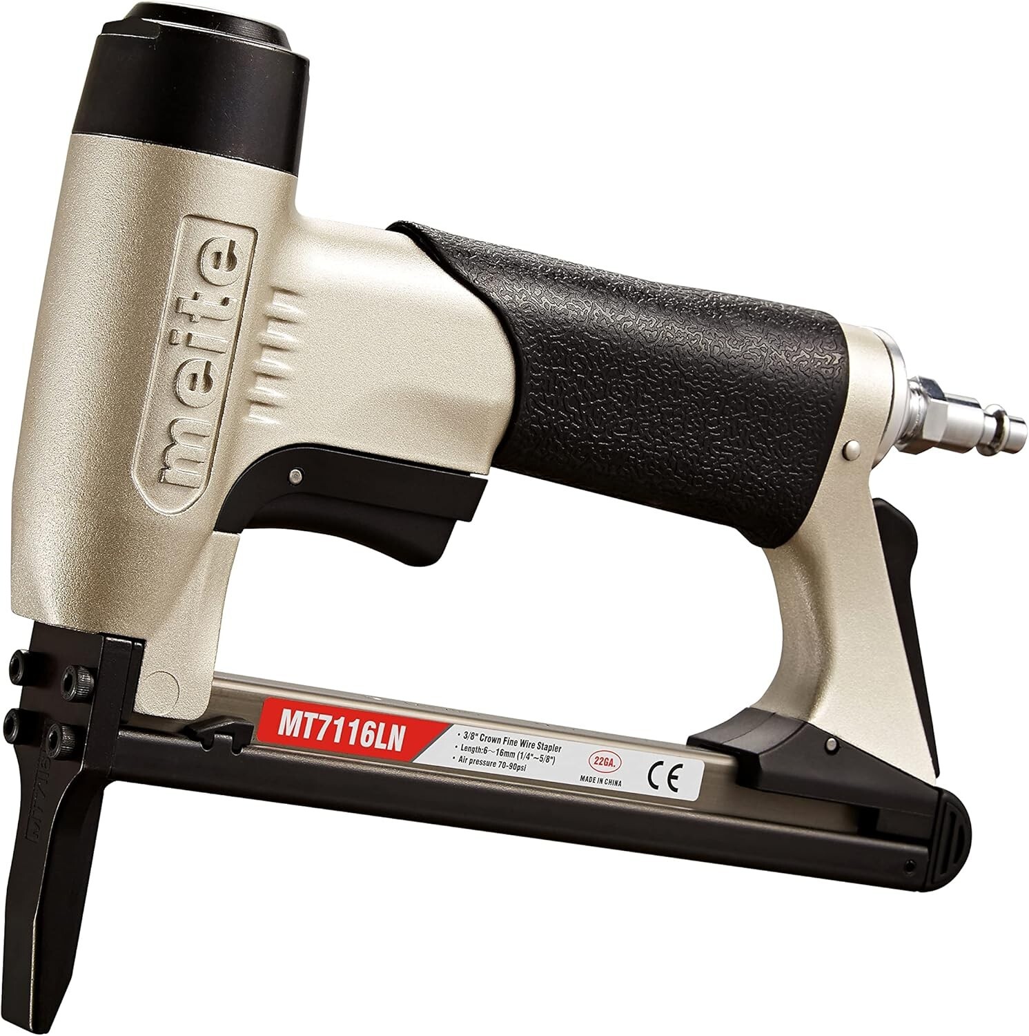 meite Fine Wire Stapler MT7116LN Pneumatic Upholstery Stapler with Long Muzzle
