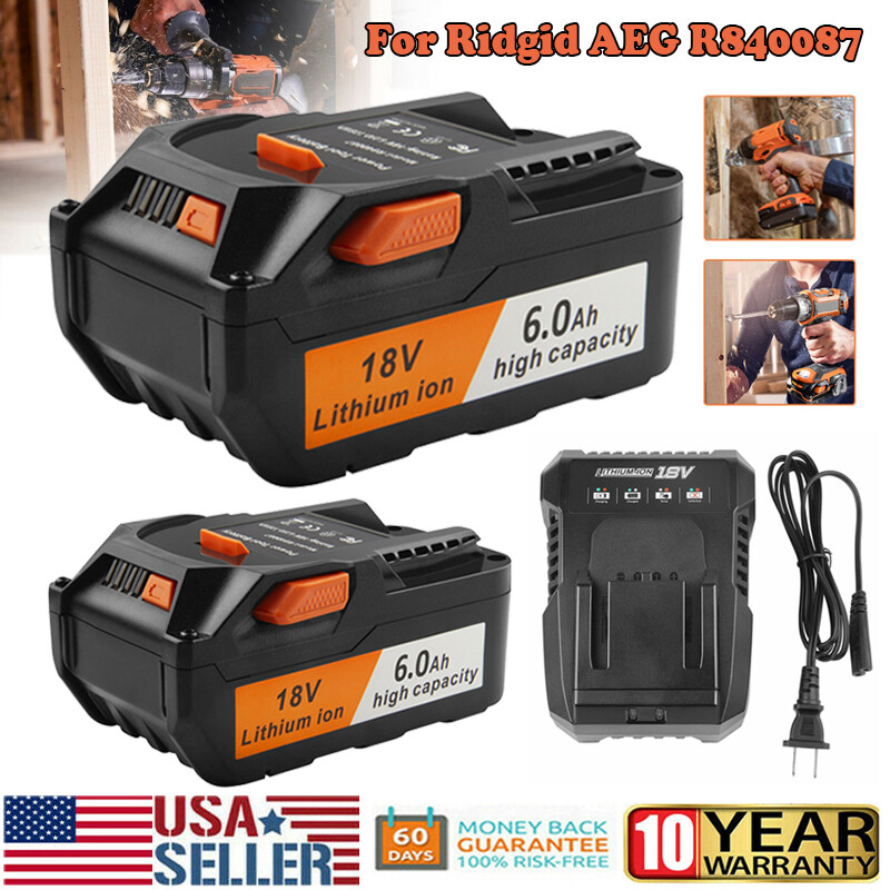 PACK For Ridgid R840087 8.0Ah Lithium Battery Rigid 18 Volt R840085 Power Tools