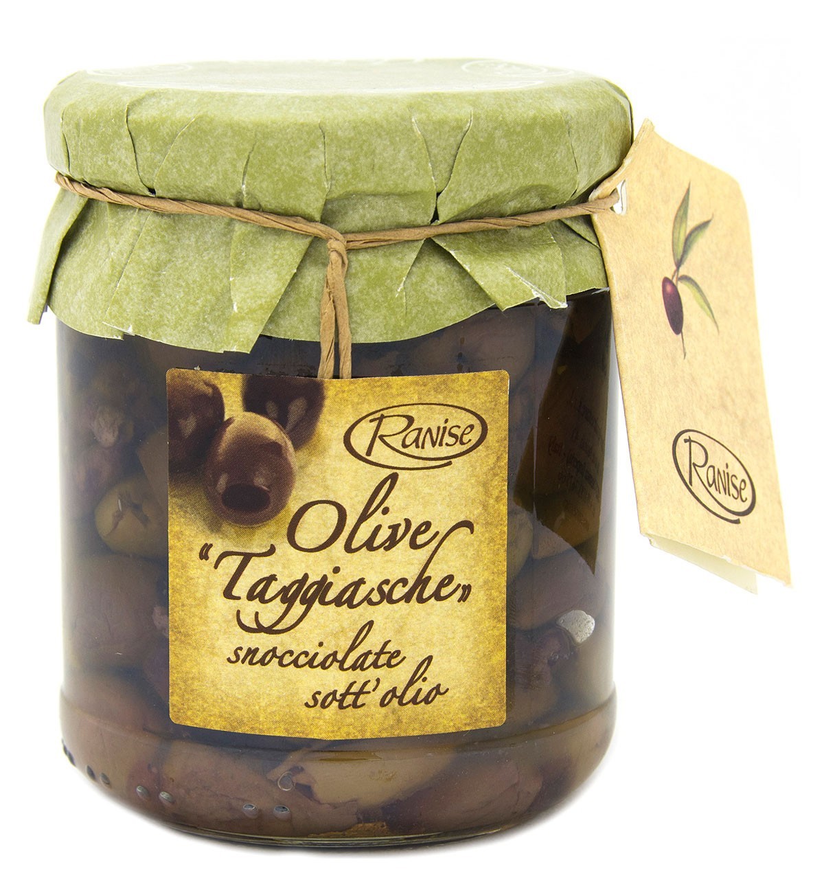 Pitted Taggiasca Olives in Extra Virgin Olive Oil – 6.3 oz