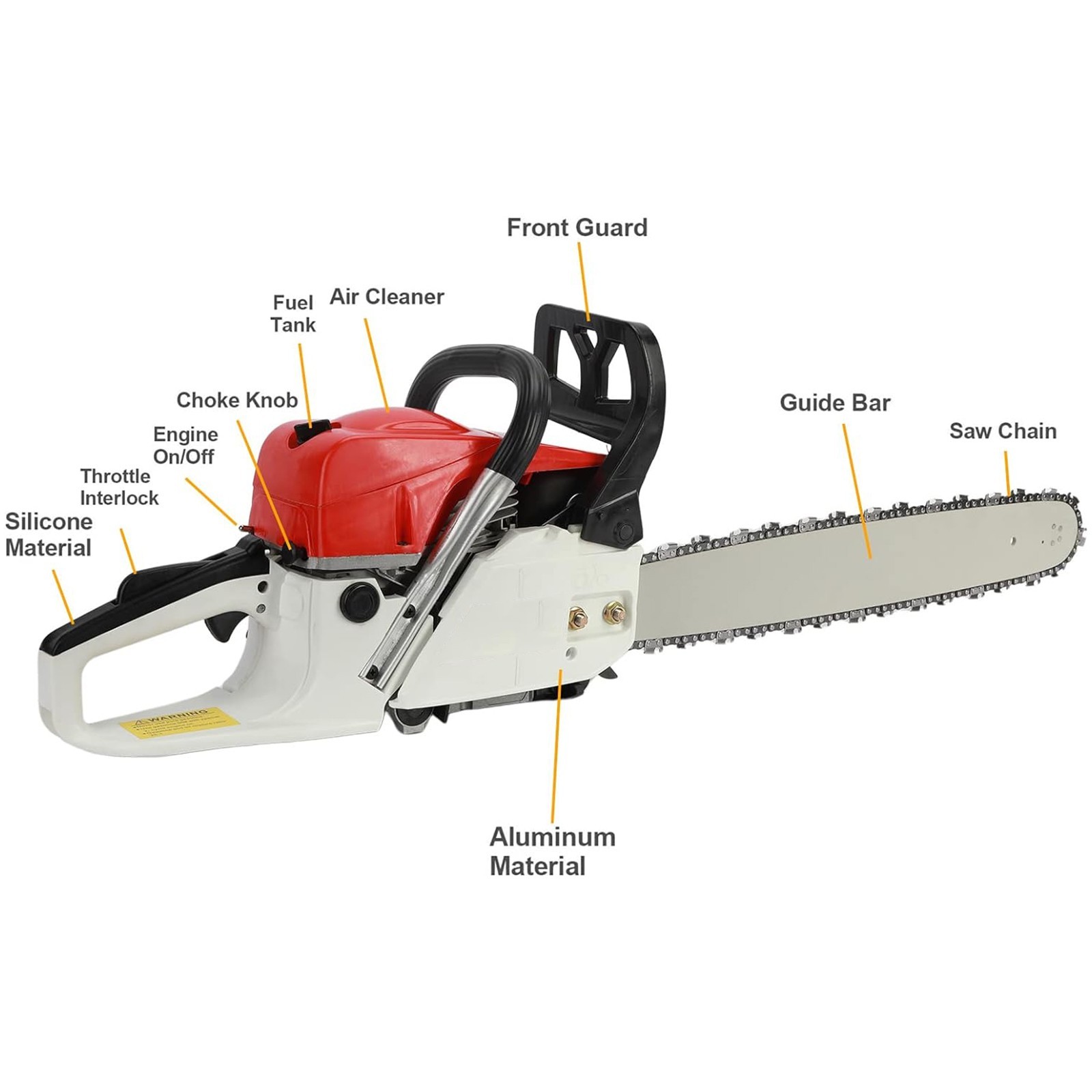 2-Stroke Gasoline Chainsaw 52 CC 20″ Bar Power Engine Wood Cutting Gas Chain Saw