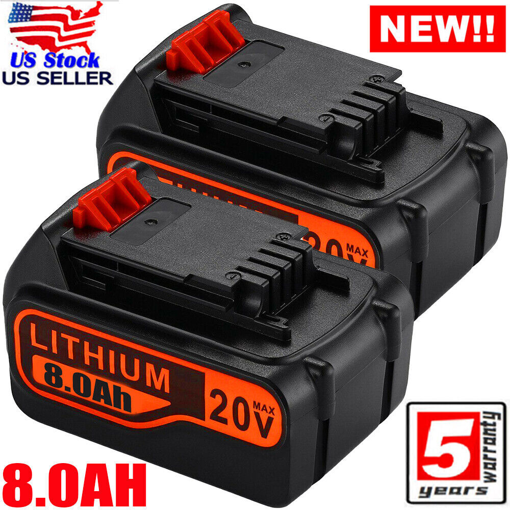 2X 8.0Ah 20Volt LB2X4020 Battery FOR Black & Decker 20V MAX Lithium LBXR20 LBX20