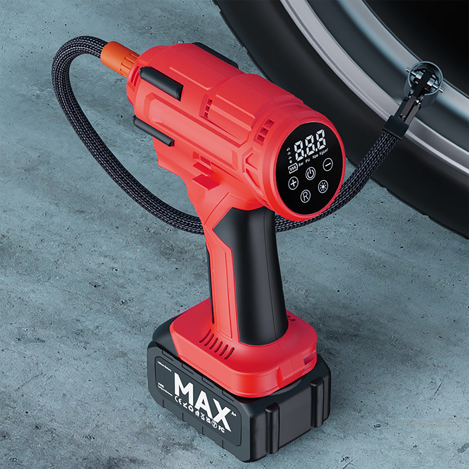 21V 150PSI Cordless Rechargeable Battery Air Compressor Pump Car Tire Inflator