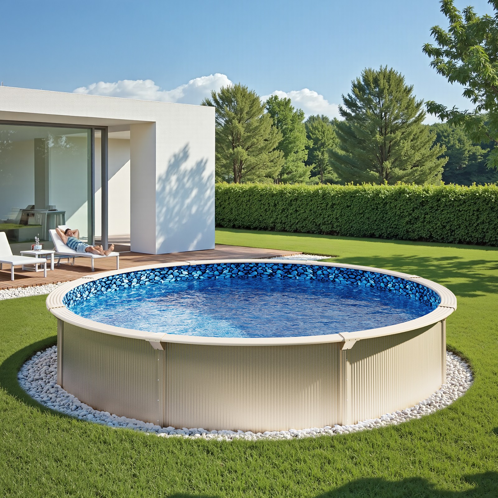 VEVOR Round Pool Liner 18ft Unibead Style Pool Liner 52in Wall Height Durable