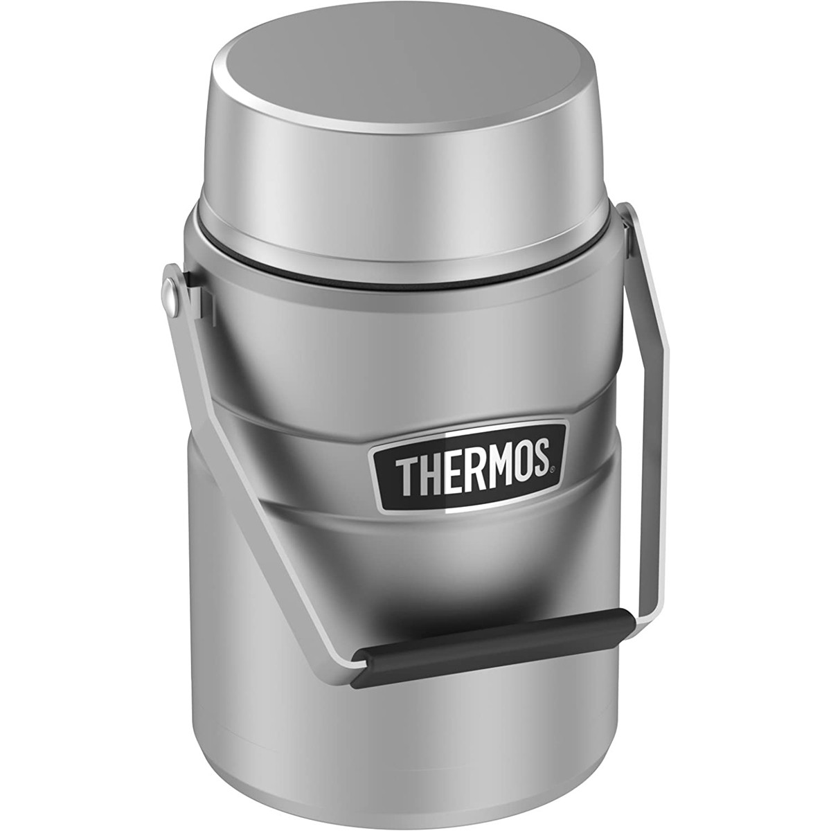 Thermos 47 oz Stainless King Big Boss Food Jar w/ 2 Inner Containers-Matte Steel