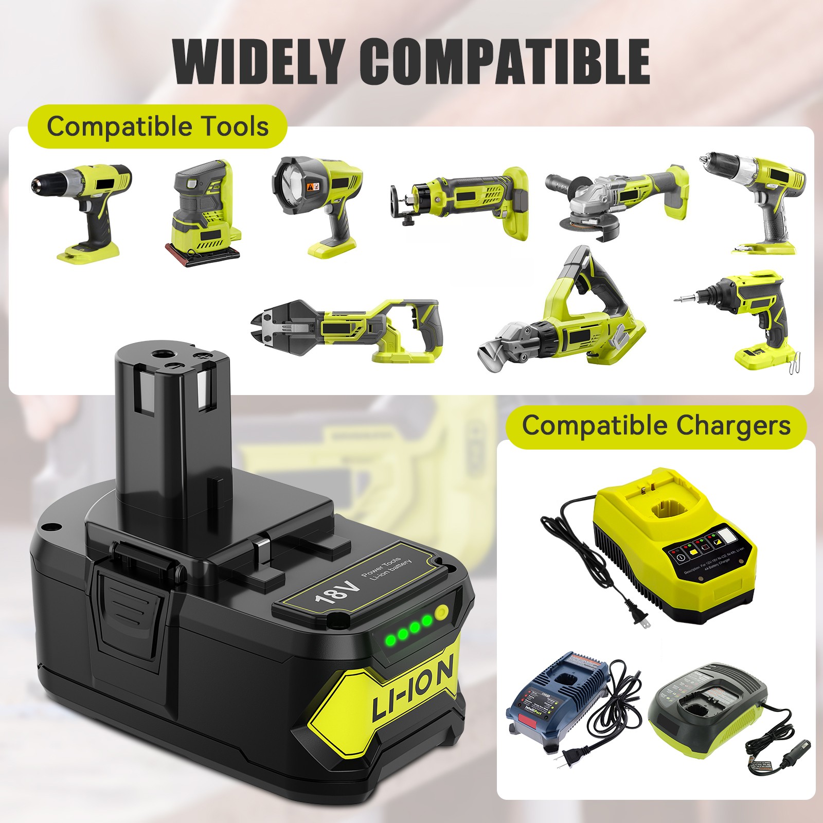 7Ah For RYOBI P108 18Volt One Plus High Capacity Battery Lithium-Ion P102