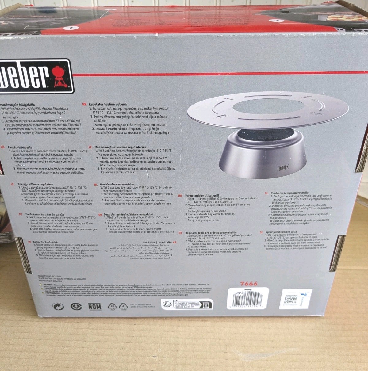 Weber Charcoal Heat Controller, for 22” Kettle Charcoal Grills 7666 NOB Complete
