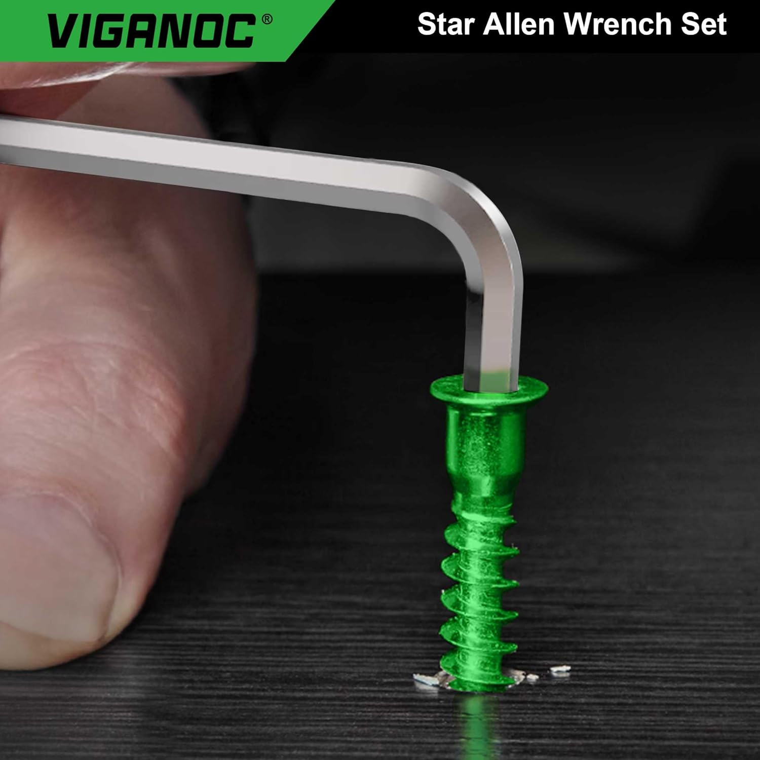 Chrome Vanadium Steel Long Arm Torx Star Allen Wrench Set, T10-T50, 9-Piece