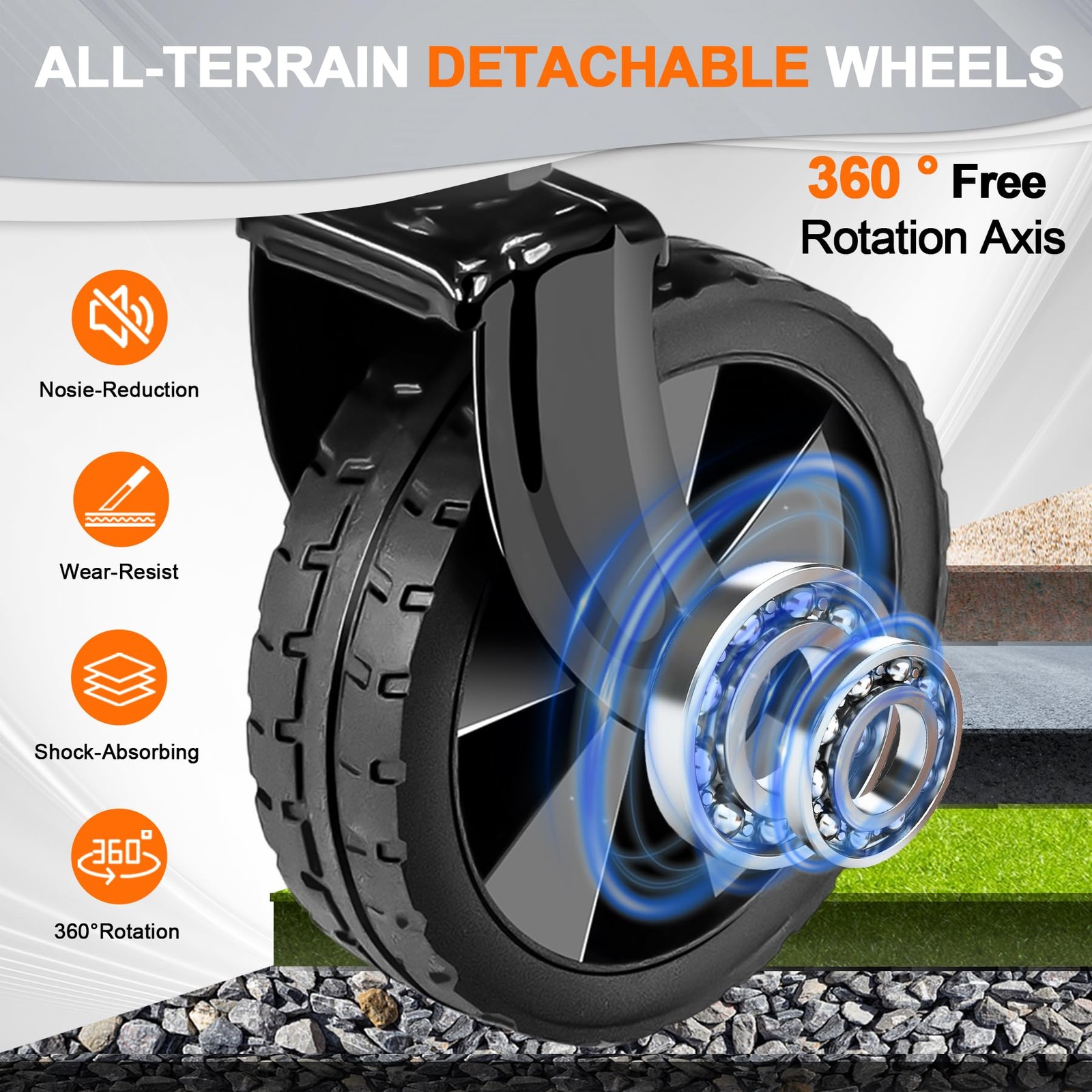 Folding Wagon Cart 350lbs Large Capacity All Terrain Wheels Rose