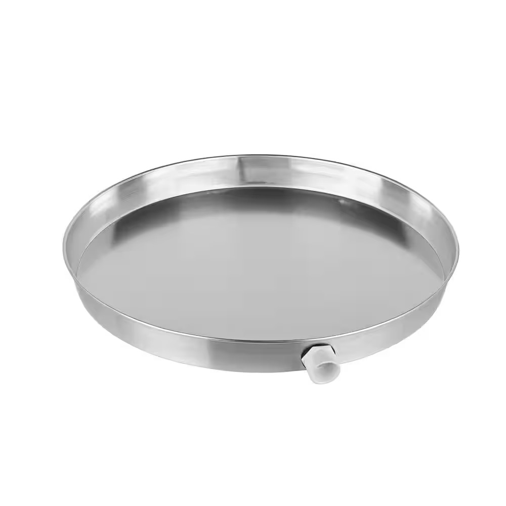 22 In. Aluminum round Water Heater Drain Pan with PVC Fitting