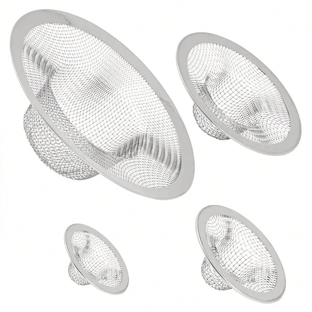10PCS Stainless Steel Sink Strainer Hair Catcher Drain Slop Filter Trap Bathroom