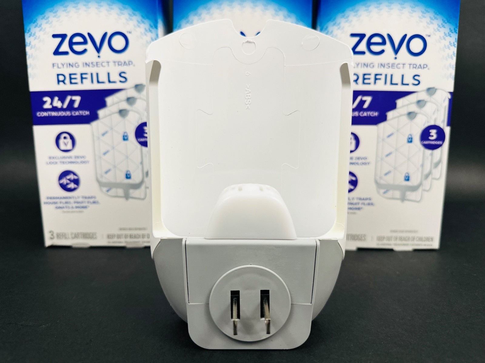 Zevo Flying Insect Trap Starter Kit – 1 Plug-In Device + 9 Refill Cartridges