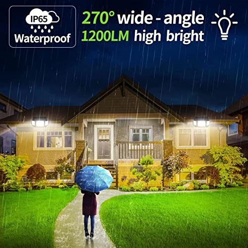 Solar Flood Lights 6000mAh Motion Sensor Dual Sensors 270 Degree 3 Modes