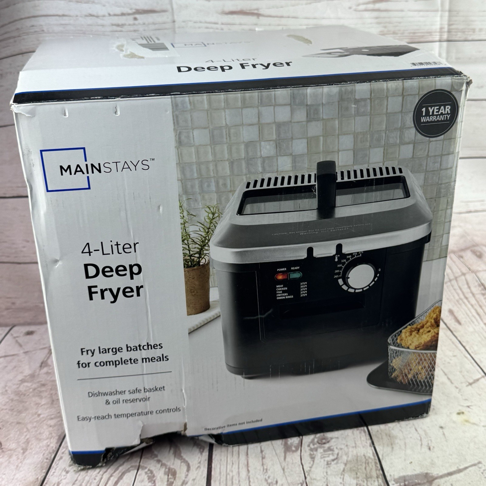 Mainstays 4 Liter Deep Fryer 1800W Basket Lid Tested Missing Power Cord