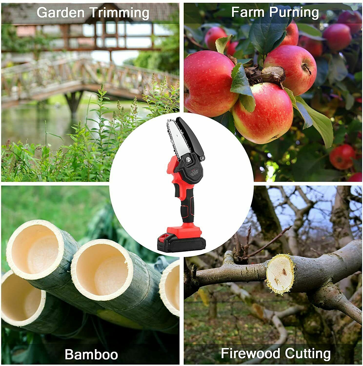 New Mini Chainsaw Electric Wood Cutter Cordless Chain Saw with battery & 2 Chain