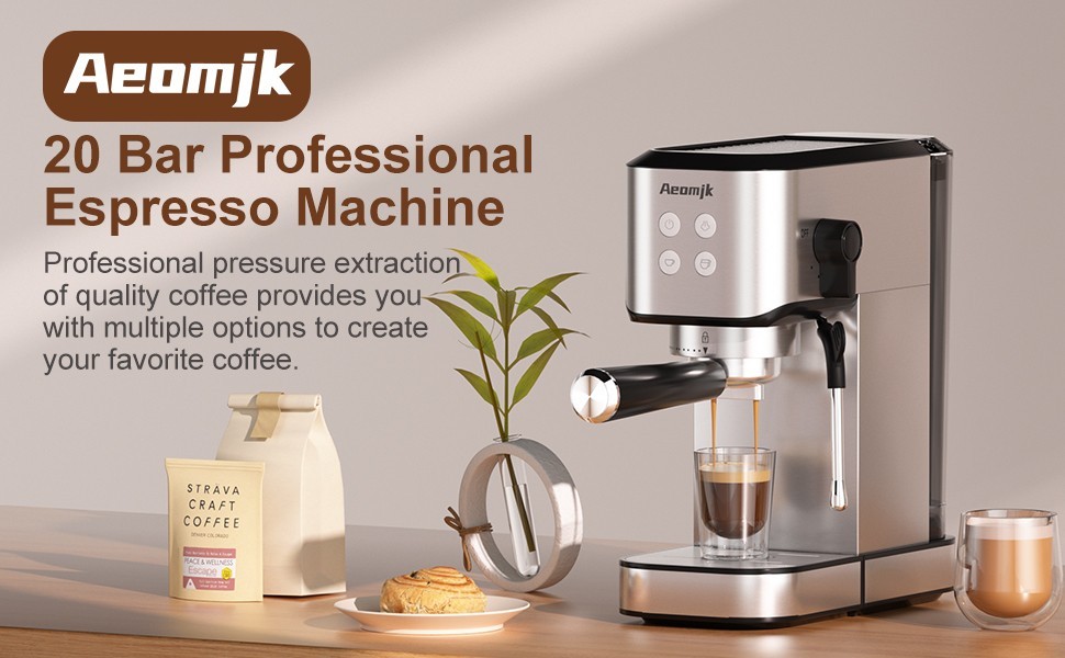 Aeomjk Espresso Coffee Maker Model CM5020 1350 Watt New Open Box