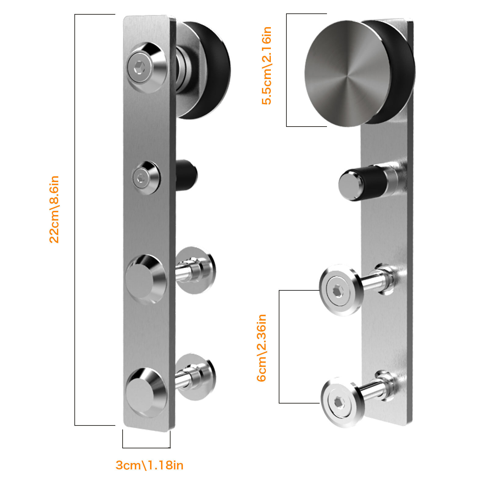 CCJH 4FT-16FT Stainless Steel Sliding Barn Door Hardware Kit Track for Wood Door