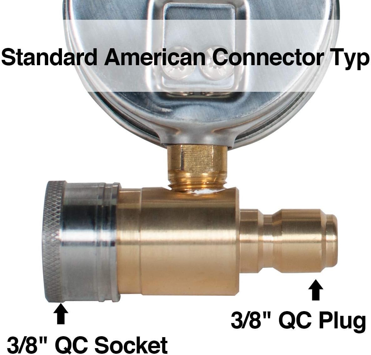YAMATIC Pressure Gauge Kit for Pressure Washer 3/8 Inch Quick Connect 5000 PSI