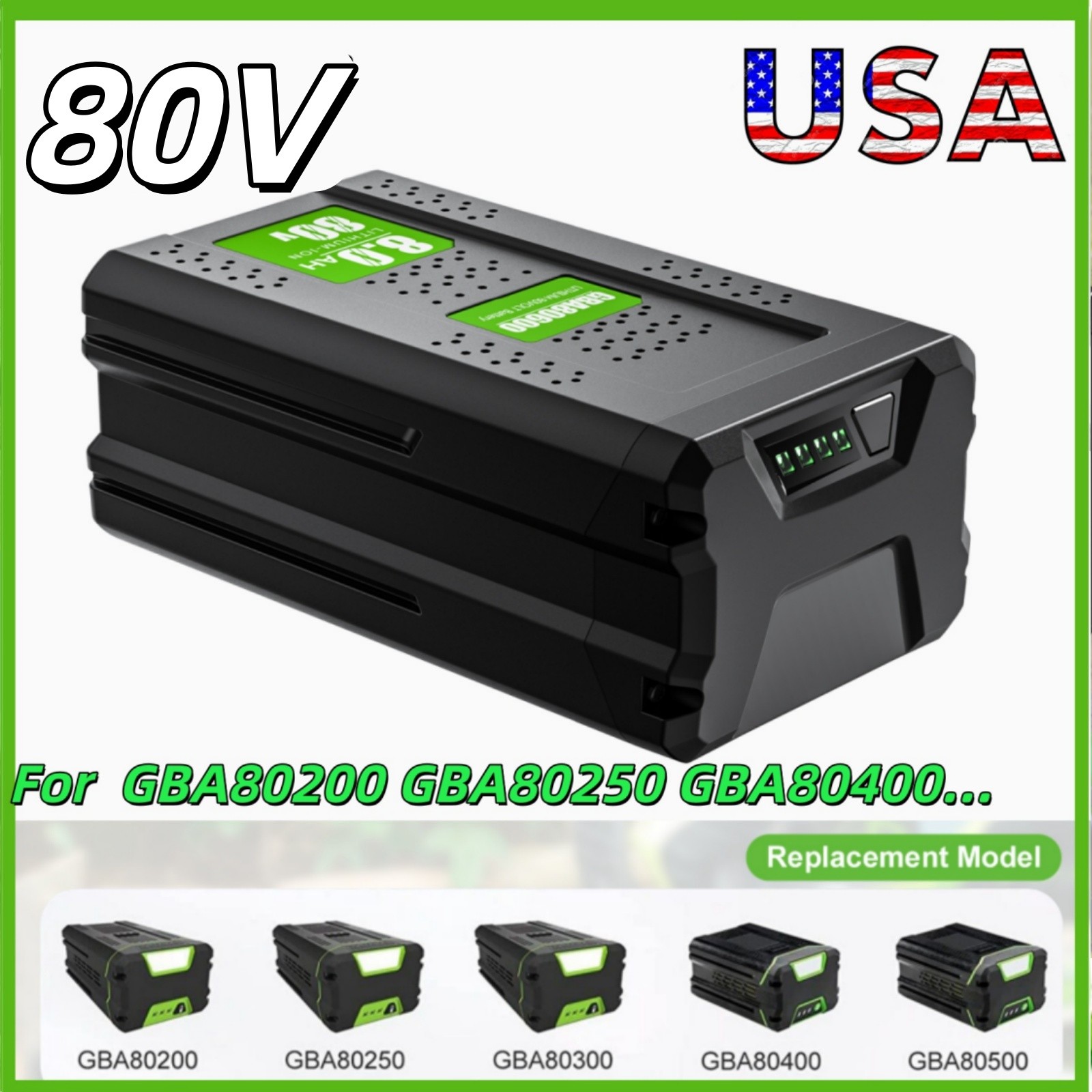For Greenworks PRO 80V 8.0Ah 8000mAh Battery GBA80200 GBA80600 Replacement HOT
