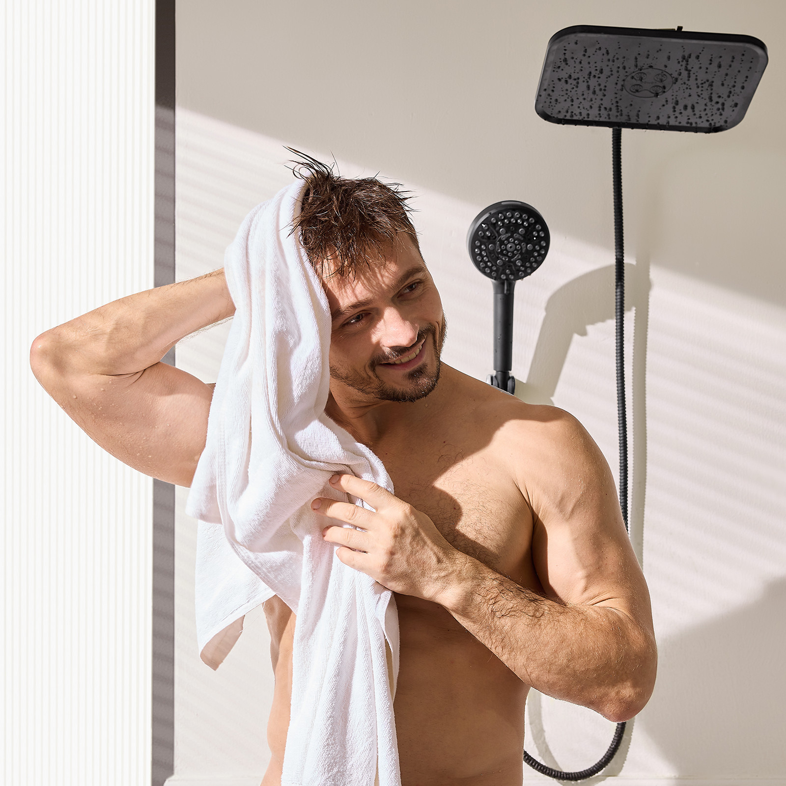 JOMOO Filtered High Pressure Shower Head Combo 10 Spray 12″ Rainfall