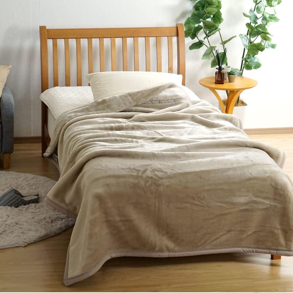 Romance Kosugi Double-Layered Acrylic Blanket Japan Single 140x200cm Beige 2.6kg