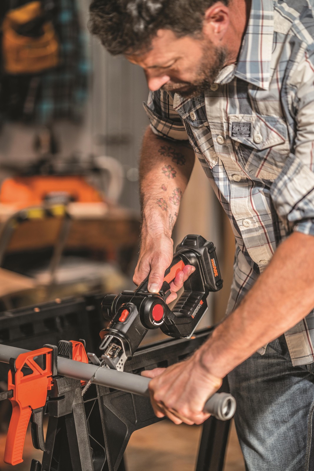 WX550L.9 Worx Axis 20V Reciprocating & Jig Saw -Tool Only (No Battery/Charger)