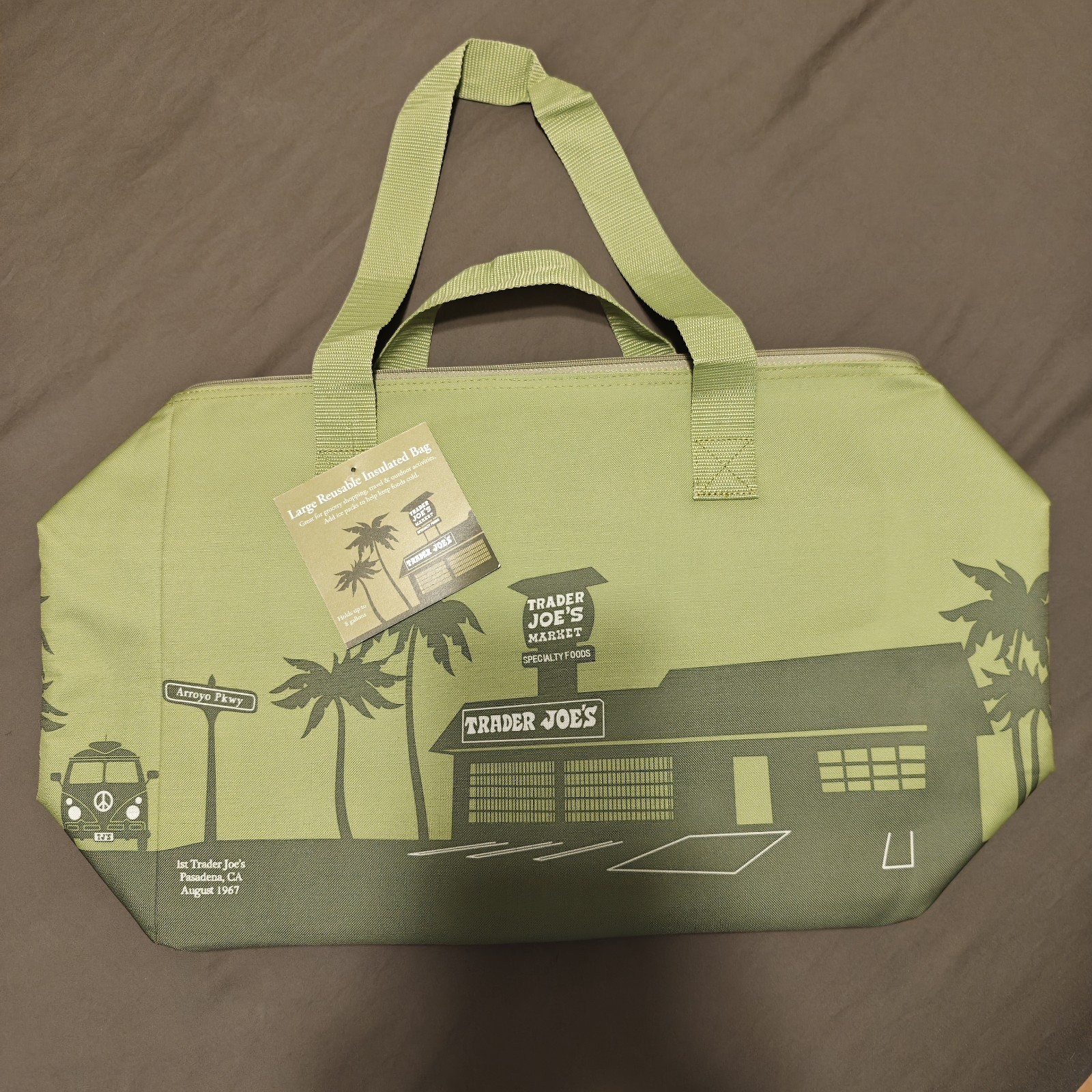 ⚡️ Trader Joe’s Green Tote Insulated Freezer Cooler Bag NEW FREE SHIP ❤️
